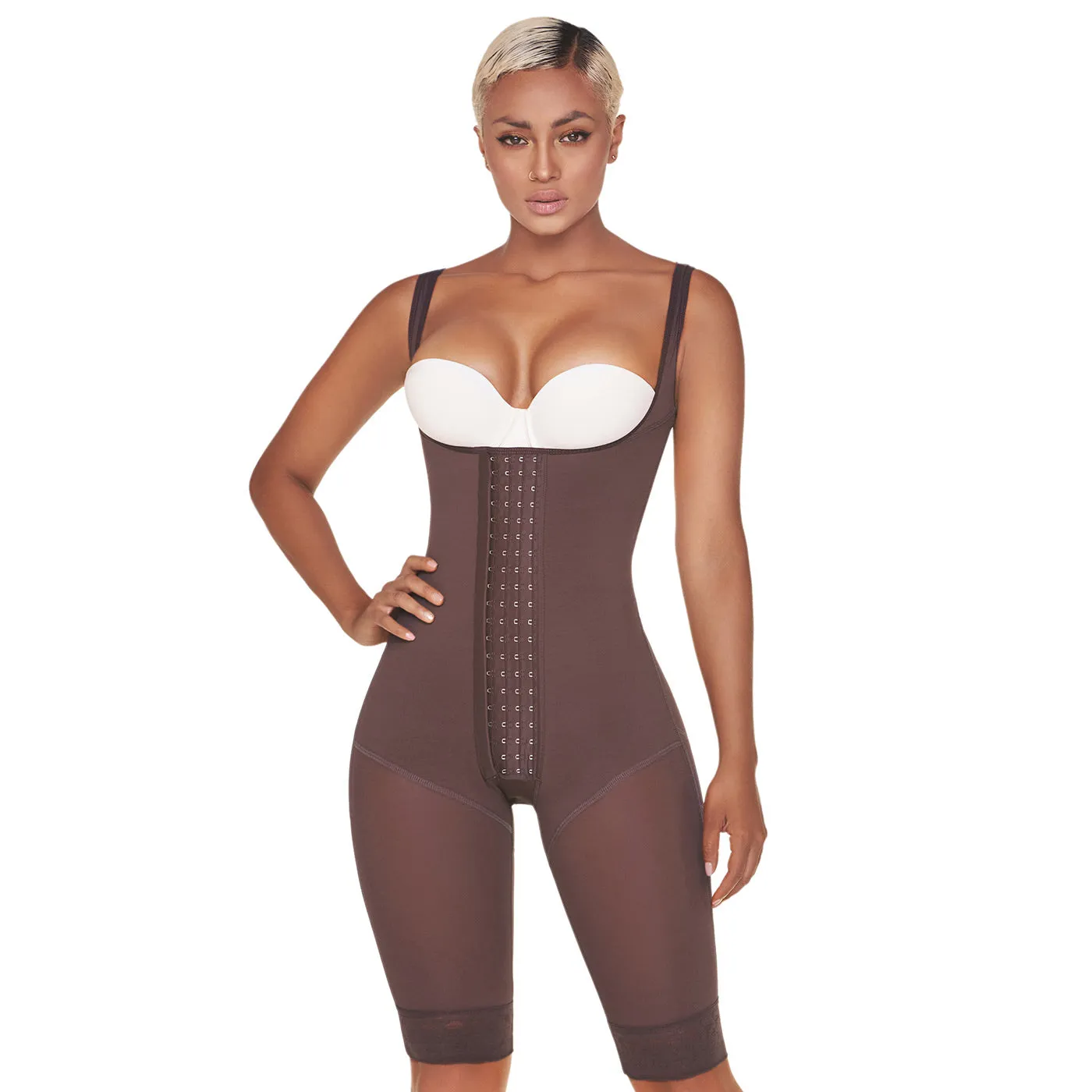 Thigh Liposuction Post-Surgery Faja with hook&eye compression levels, High back & Open bust MariaE FQ111